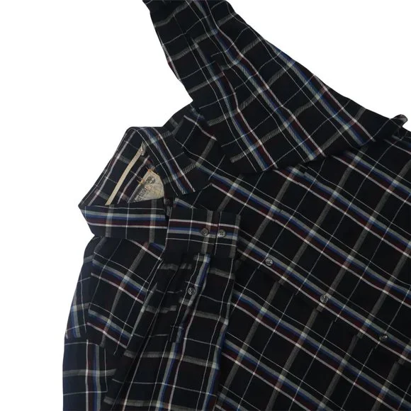 Timberland Men's Shirt LG 100% Cotton Plaid Long Sleeve Button - Picture 10 of 15